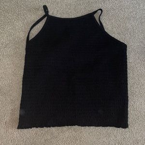 garage black cropped halter tank top